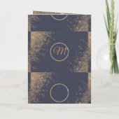 Programme Mariage Moderne Or Paillettes Bleu Nuit (Dos)