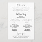 Programme Mariage Moderne Photo Noir et Blanc Élégant (Dos)