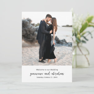 Programme Mariage Moderne Photo Noir et Blanc Élégant
