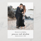 Programme Mariage Moderne Photo Noir et Blanc Élégant (Devant)