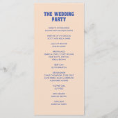 Programme Mariage Moderne Rétro et Bleu Gras Ocre Gras (Dos)