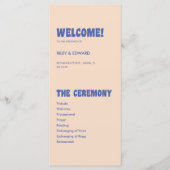 Programme Mariage Moderne Rétro et Bleu Gras Ocre Gras (Devant)