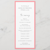 Programme Mariage moderne rose chic (Devant)