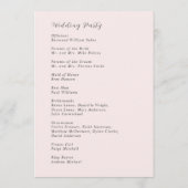 Programme Mariage moderne rose élégant (Dos)