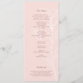 Programme Mariage moderne rose floral élégant (Dos)