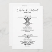 Programme Mariage moderne simple minimaliste (Devant / Derrière)