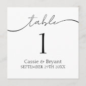 Programme Mariage moderne simple noir et blanc Numéro de tab (Devant)