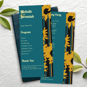 Programme Mariage Moderne Tournesol Bleu Sarcelle Or