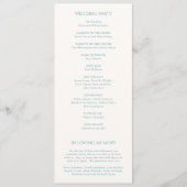 Programme Mariage moderne Turquoise élégant (Dos)
