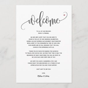 Programme Mariage moderne Welcome and Itinerary card v24