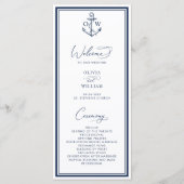 Programme Mariage Monogramme d'Ancre Nautique (Devant)