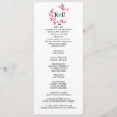 Programme Mariage Monogramme de feutre de Charming Fall (Devant)