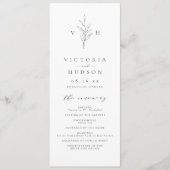 Programme Mariage monogramme feuille d'élégance simple (Devant)