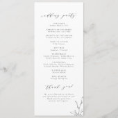 Programme Mariage monogramme feuille d'élégance simple (Dos)