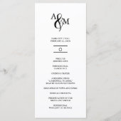 Programme Mariage Monogramme Moderne Noir & Blanc (Devant)