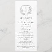Programme Mariage Monogramme simple et élégant en fleur de c (Devant)