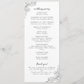 Programme Mariage Monogramme simple et élégant en fleur de c (Dos)