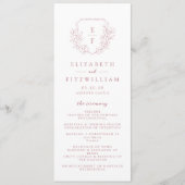 Programme Mariage Monogramme simple rose cerisier (Devant)