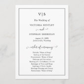 Programme Mariage Monogramme traditionnel simple et élégant (Devant)