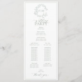 Programme Mariage Monogramme vert Sage moderne (Dos)