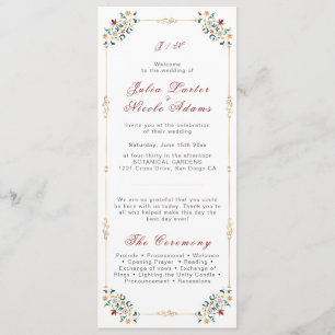 Programme Mariage Motif classique complexe de géométrie vint