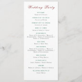 Programme Mariage Motif classique complexe de géométrie vint (Dos)