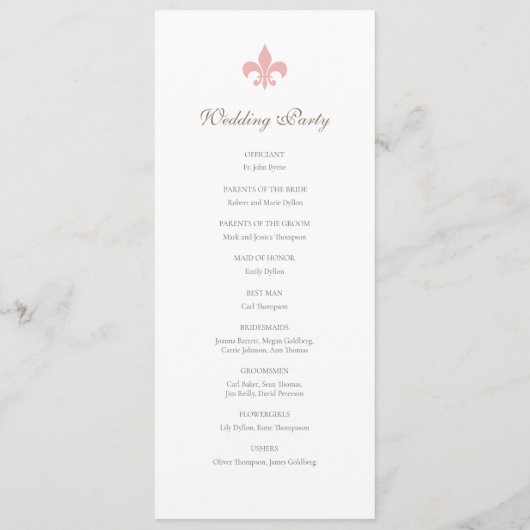 Programme Mariage Motif Regency Pink Fleur de Lis (Dos)