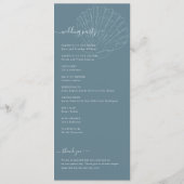 Programme Mariage Nautique Bleu Côtier à Coquillages Dessiné (Dos)