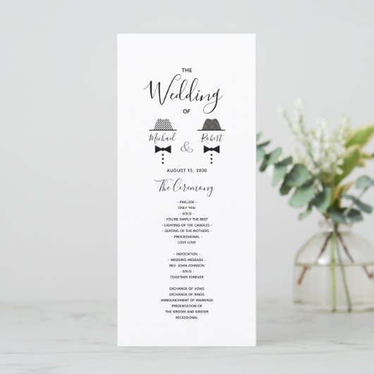 Programme Mariage noir blanc gris (Debout devant)
