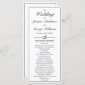 Programme Mariage noir blanc minimaliste moderne (Devant / Derrière)