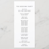 Programme Mariage noir blanc moderne (Dos)