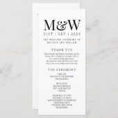 Programme Mariage noir blanc moderne (Devant / Derrière)
