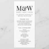 Programme Mariage noir blanc moderne (Devant)