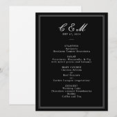 Programme Mariage noir et blanc de script classique absolu (Devant / Derrière)