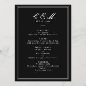 Programme Mariage noir et blanc de script classique absolu (Devant)