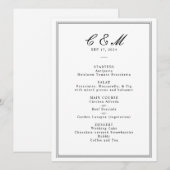 Programme Mariage noir et blanc de script classique absolu (Devant / Derrière)
