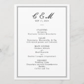 Programme Mariage noir et blanc de script classique absolu (Devant)