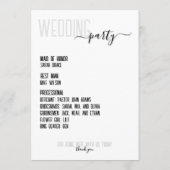 Programme Mariage noir et blanc élégant Ordre de service (Dos)