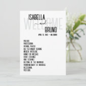 Programme Mariage noir et blanc élégant Ordre de service (Debout devant)