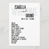 Programme Mariage noir et blanc élégant Ordre de service (Devant)