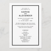 Programme Mariage noir et blanc minimaliste (Devant)
