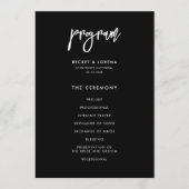 Programme Mariage noir moderne contemporain double face (Devant)