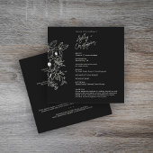 Programme Mariage noir noir floral minimal