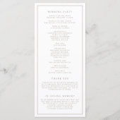 Programme Mariage officiel de type simple (Dos)