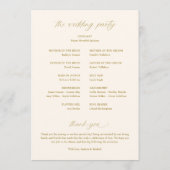 Programme Mariage Or et Ivoire Clair Romantique Doux (Dos)