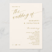 Programme Mariage Or et Ivoire Clair Romantique Doux (Devant)