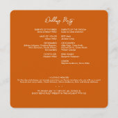 Programme Mariage orange brulé végétal minimal (Dos)