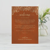 Programme Mariage Orange Rouille & Or Bienvenue & Itinéraire (Debout devant)