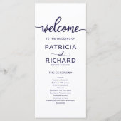 Programme mariage Ordre de service Chic Marine Ble (Devant)