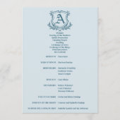 Programme Mariage Pastel Blue Leaf et Floral Monogram (Devant)